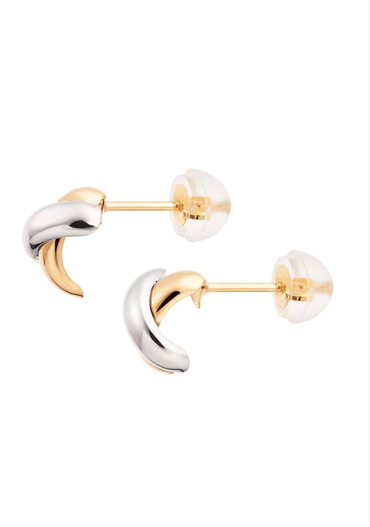 【限定セール】ツツミ K18イエローゴールド プラチナ ピアス