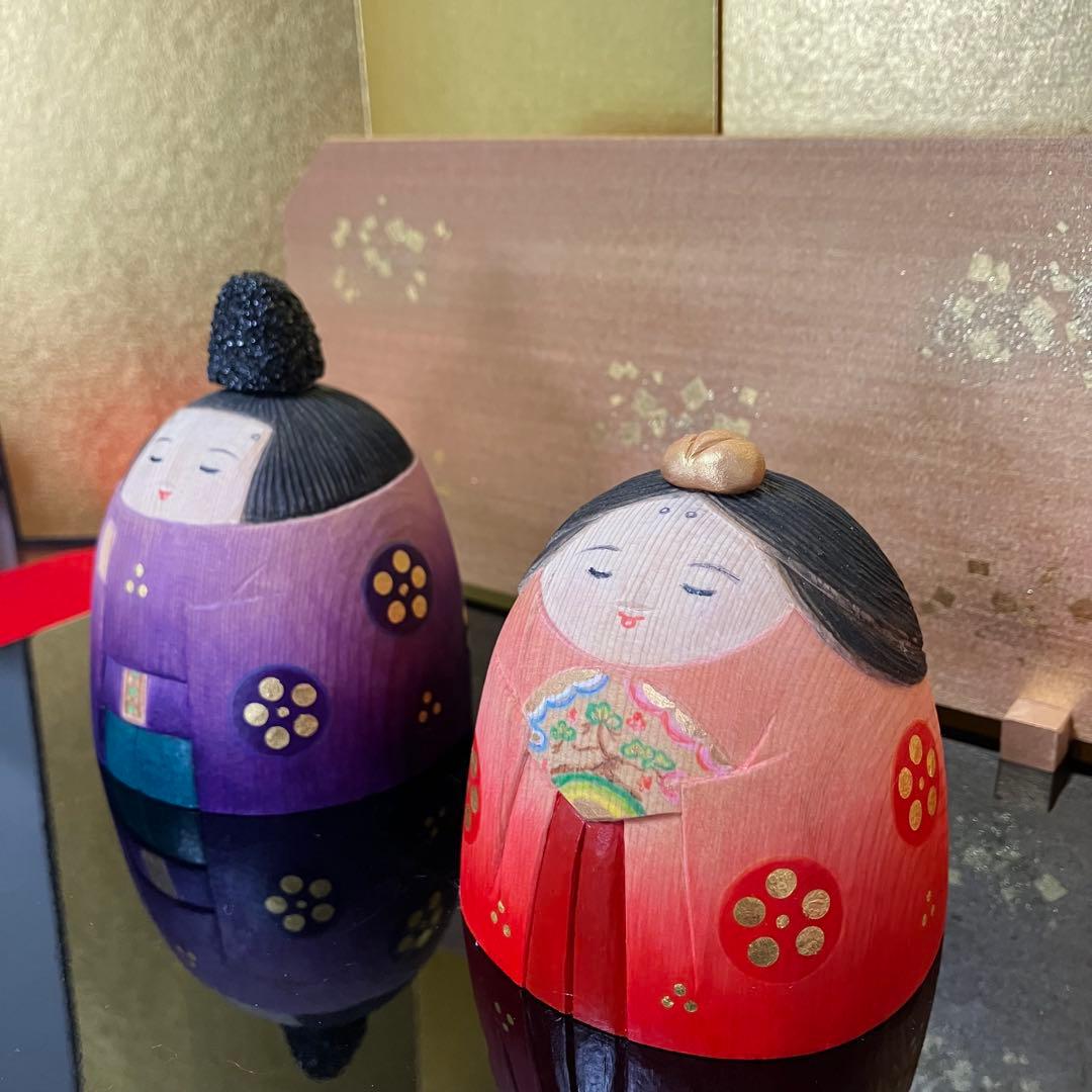 雛人形　人形作家　山森佳子作　わらべ雛　木彫彩色雛人形