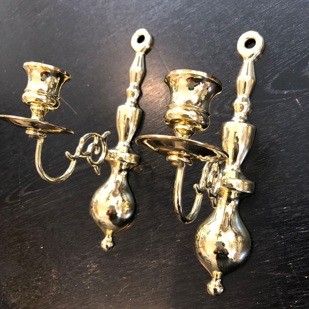 最終値引き！新品❗️BALDWINの真鍮キャンドルスタンド 壁掛けタイプペアセット