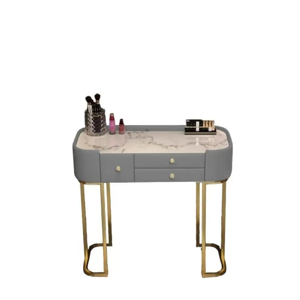 大理石天板化粧台 デスクのみ 訳あり品写真をご確認J205-80-47