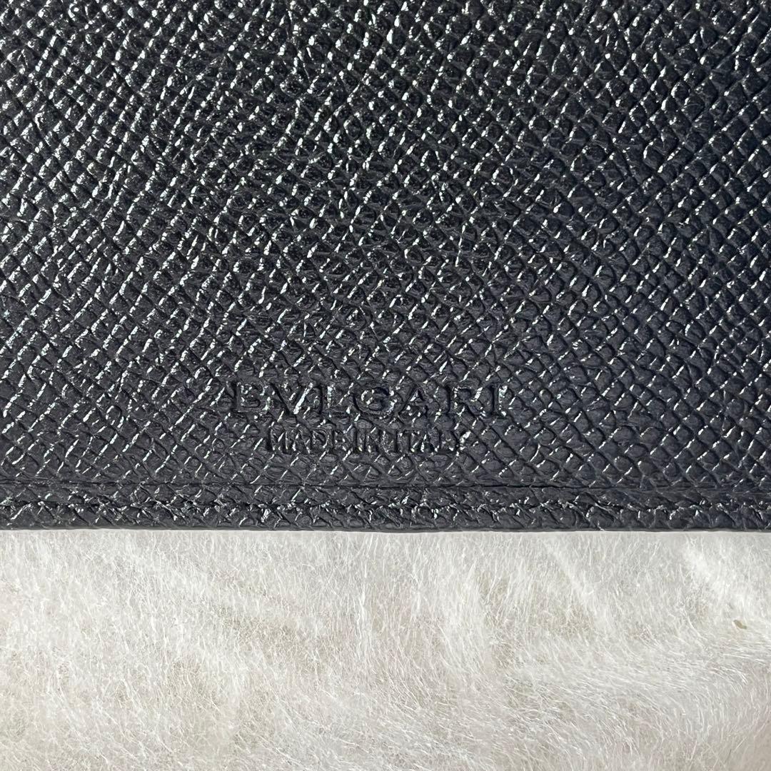 ブルガリ　マネークリップ　ブルガリマン　レザー　黒　サークルロゴ　メンズ　箱付き