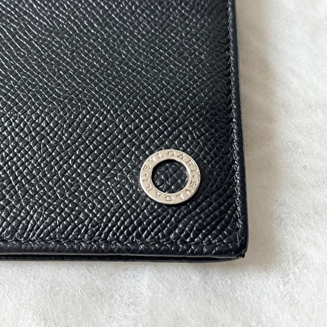 ブルガリ　マネークリップ　ブルガリマン　レザー　黒　サークルロゴ　メンズ　箱付き