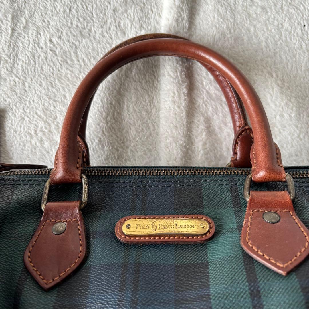 ✨️美品✨️ ポロラルフローレン ミニボストンバッグ グリーン PVCレザー 緑