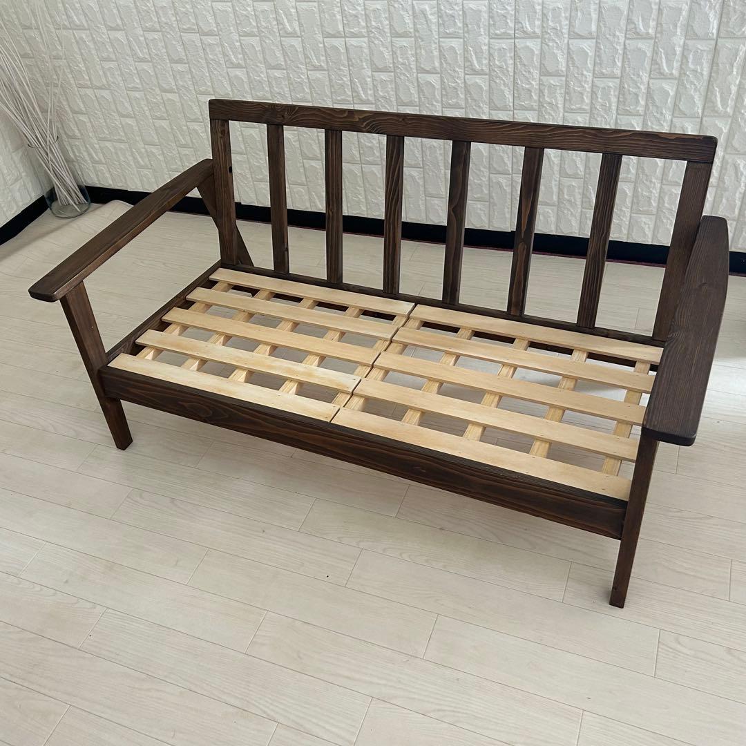 都内23区送料無料❗️ 2人掛けソファ　木製フレーム✨