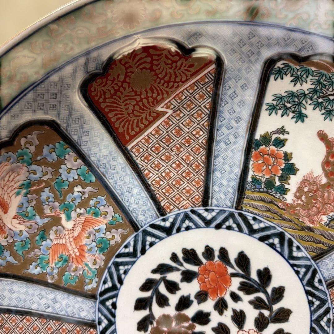 古伊万里　錦絵大皿　飾り皿　45cm 時代箱