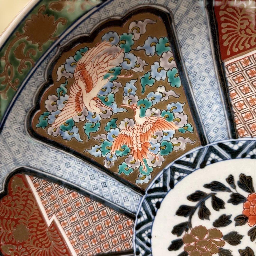 古伊万里　錦絵大皿　飾り皿　45cm 時代箱