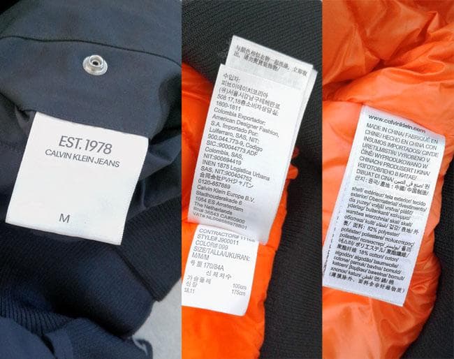 美品 カルバンクライン ビッグロゴ クレイジーリブ MA-1 ボンバージャケット