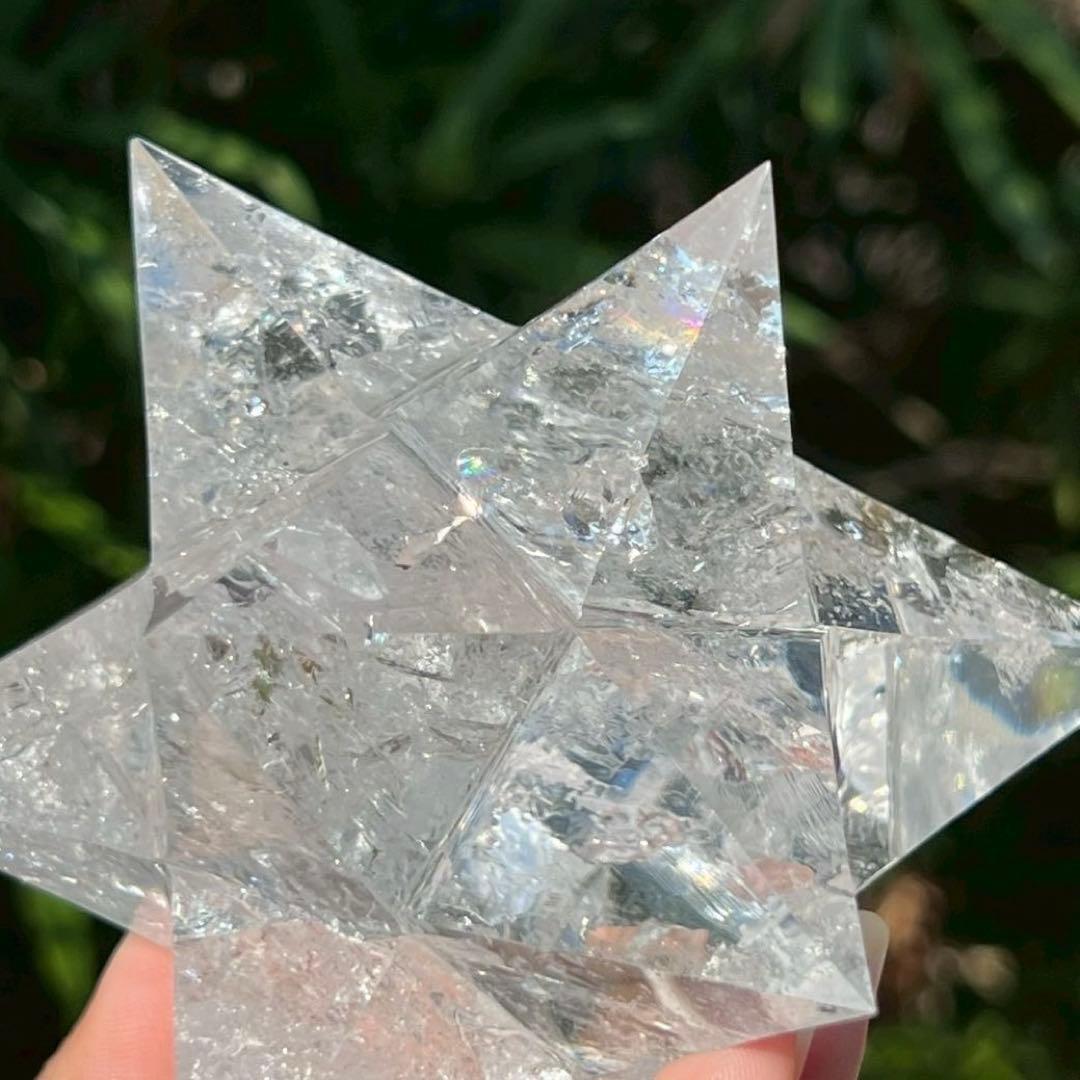 ☆特別出品☆透明度にギラギラクラック☆究極形状☆レインボー 水晶 アステロイド