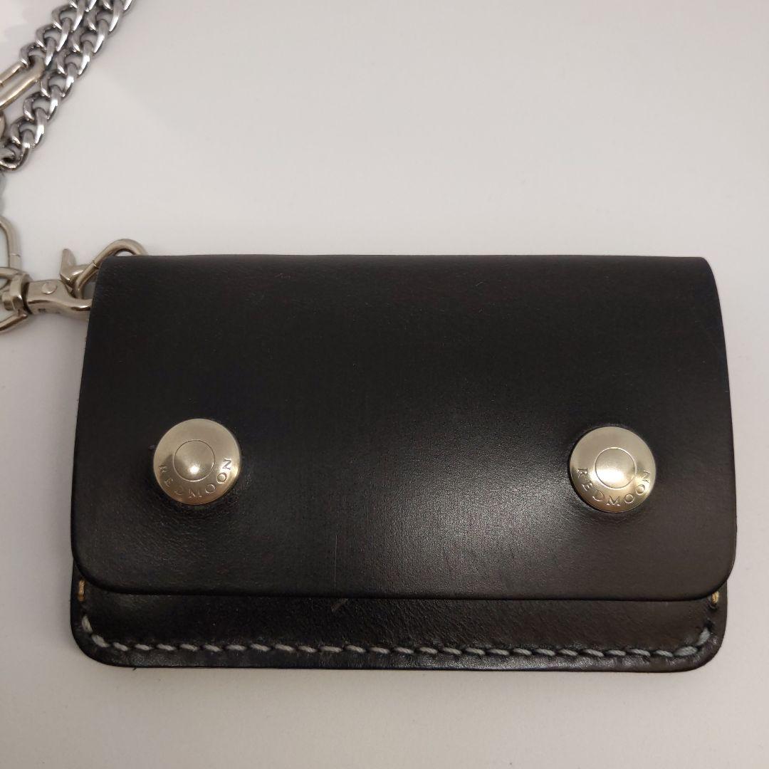 【美品】RED MOON / ブラック レザーウォレット チェーン