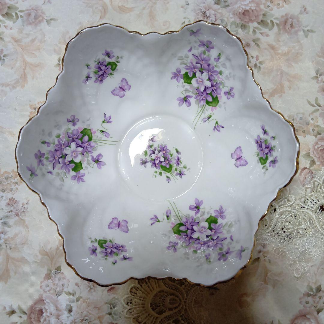 英国製 エインズレイ ワイルドバイオレット ボウル 大