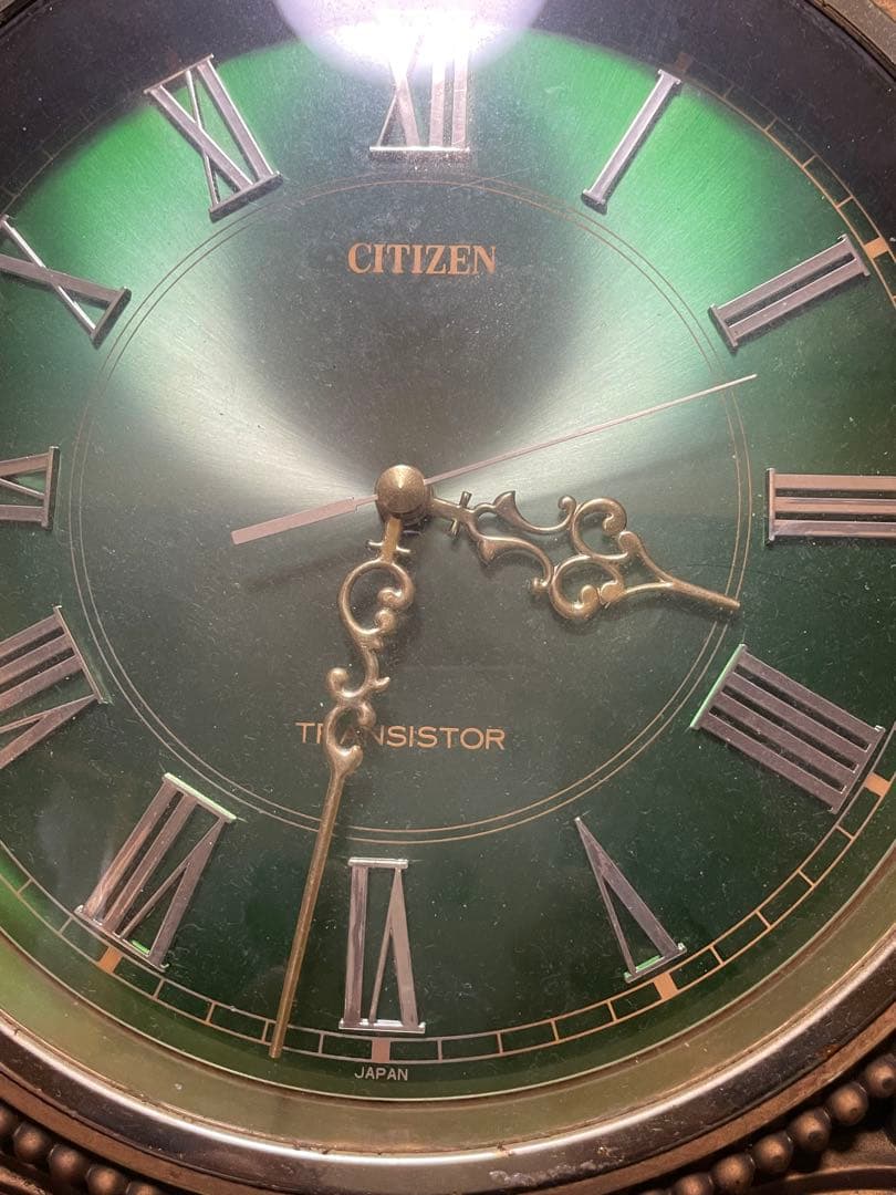 CITIZEN トランジスタ掛時計 グリーン ゴールド