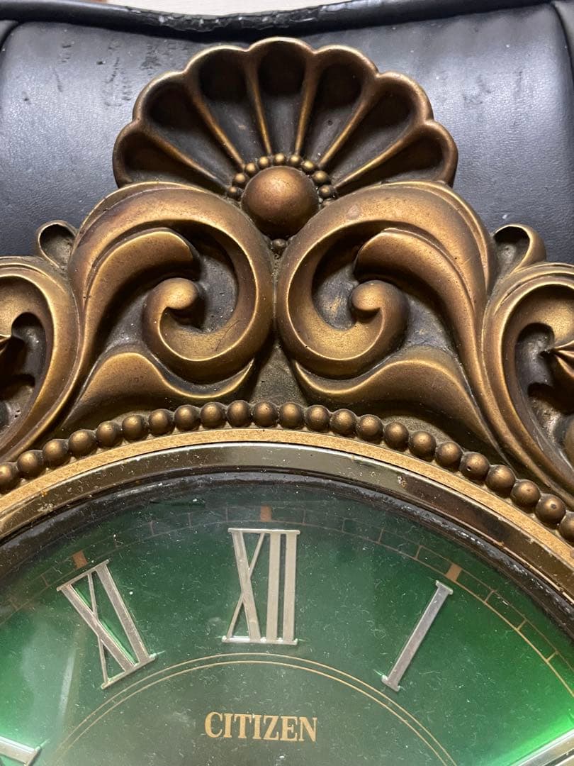 CITIZEN トランジスタ掛時計 グリーン ゴールド