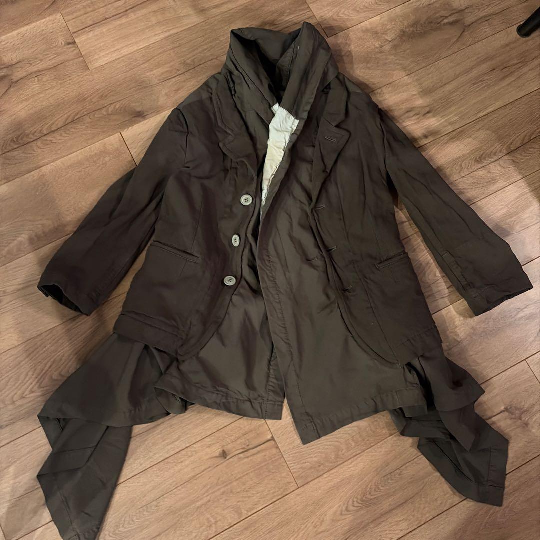 コムデギャルソン　縮絨　カーキ色　ジャケット