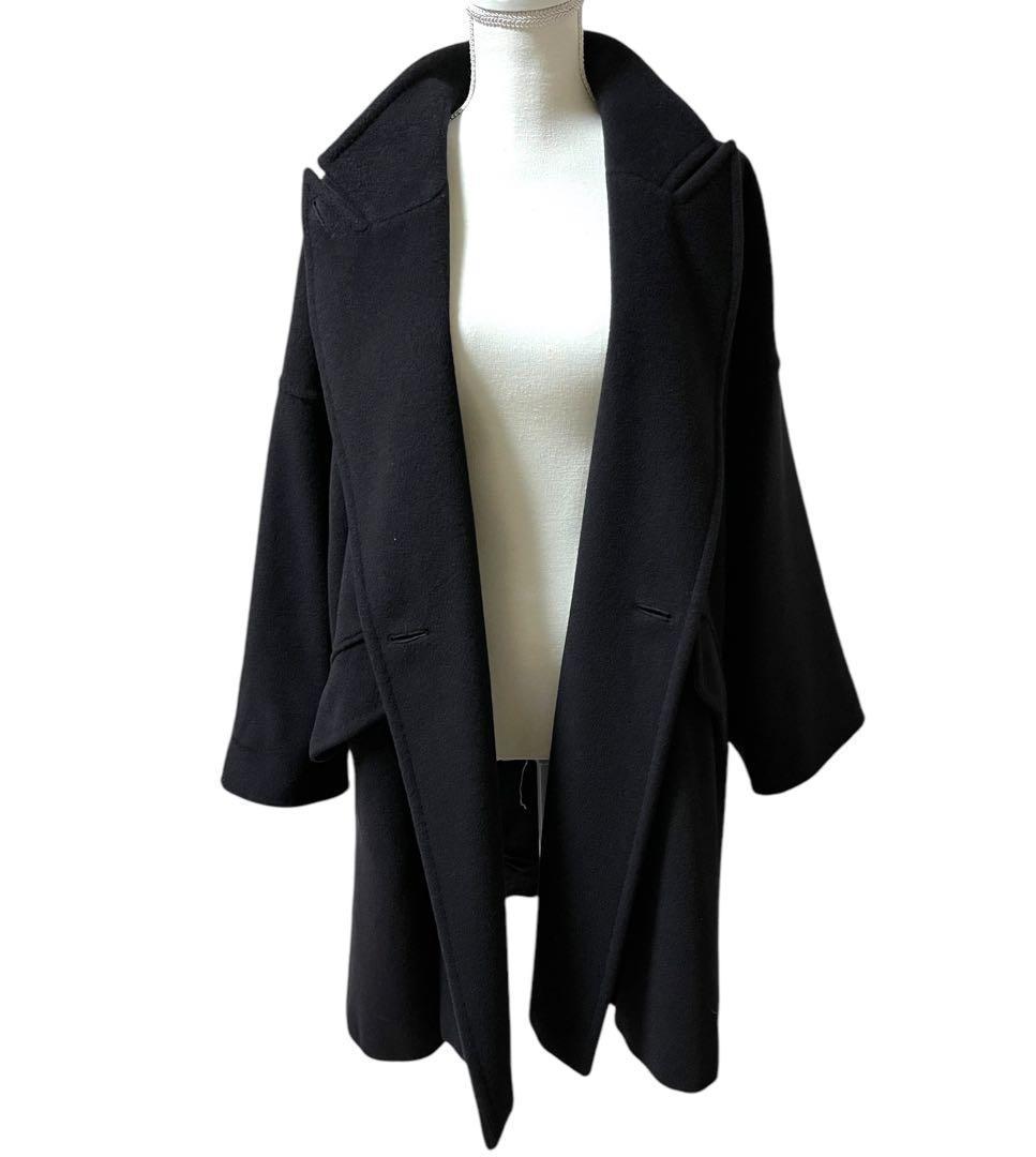 マックスマーラ コート 白タグ ウール カシミヤ オーバーサイズ 黒