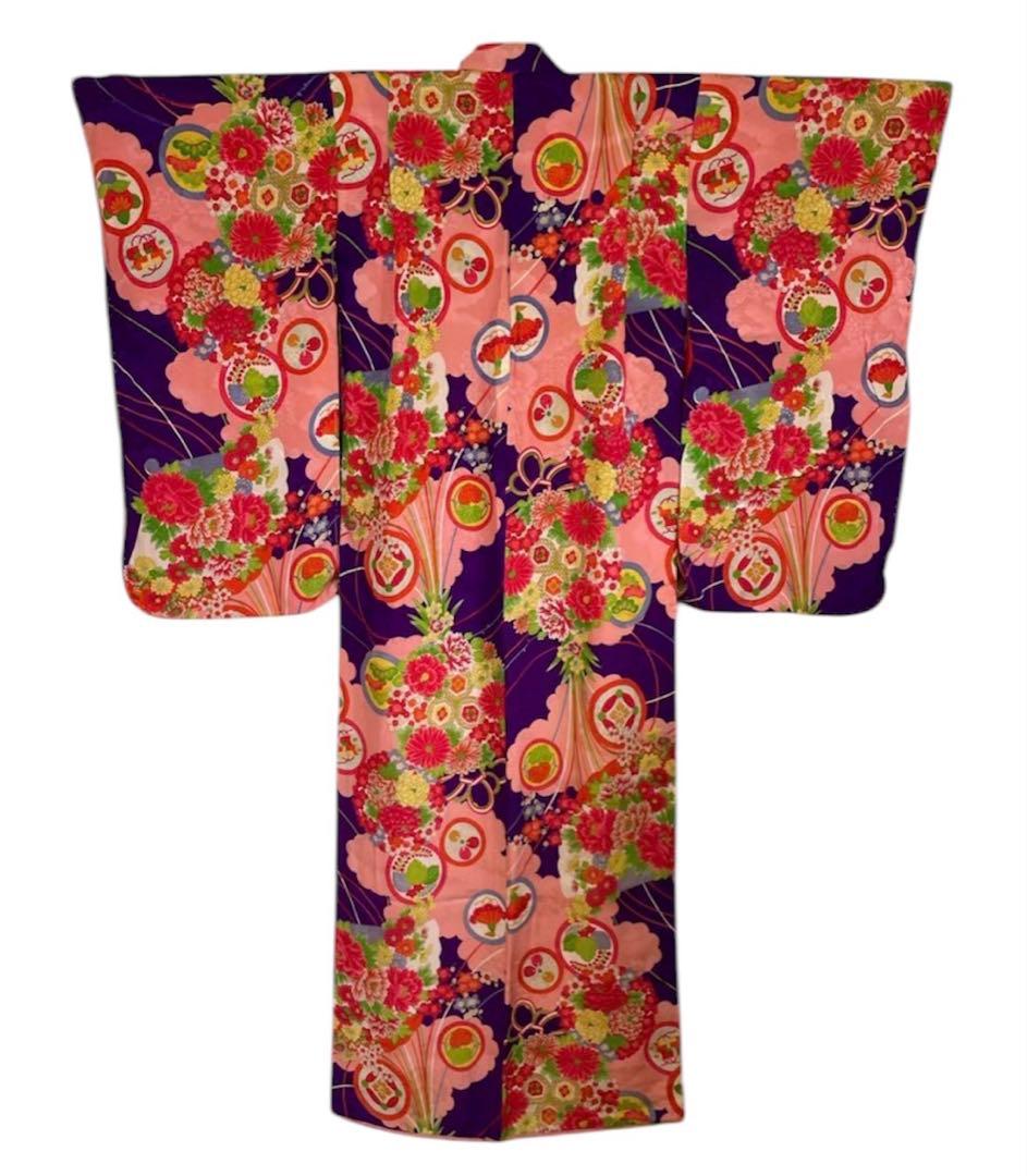 大正ロマン　七五三 アンティーク　着物　レトロ