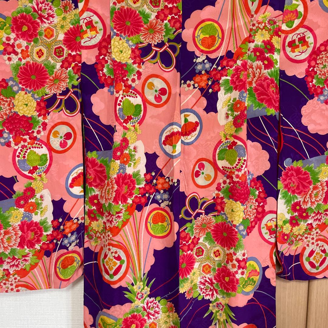 大正ロマン　七五三 アンティーク　着物　レトロ