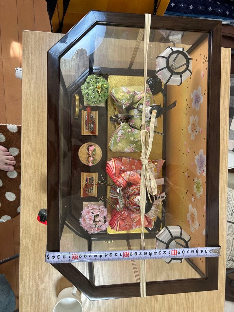 雛人形 親王飾り ガラスケース入り ひな人形 お内裏様 お雛様（オルゴール付き）