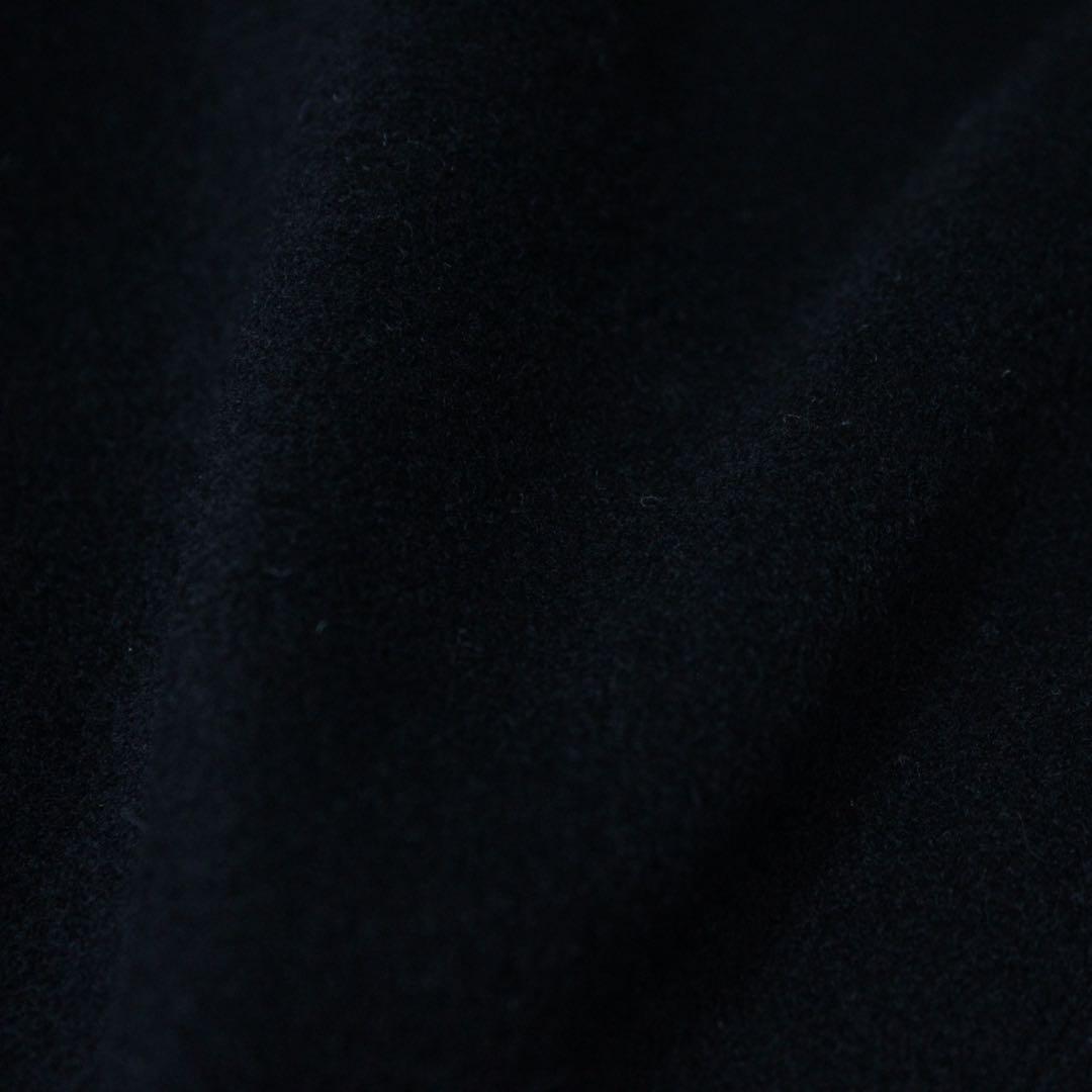 極美品 深喜毛織 カシミヤ100% 比翼 ステンカラーコート ブラック 黒 M