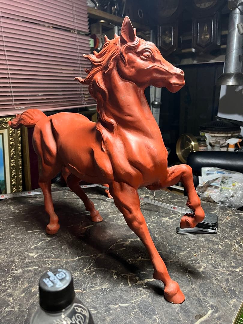 鉄製の馬、特大馬の置物、馬の置物、たてがみの馬、66センチ馬、11キロ