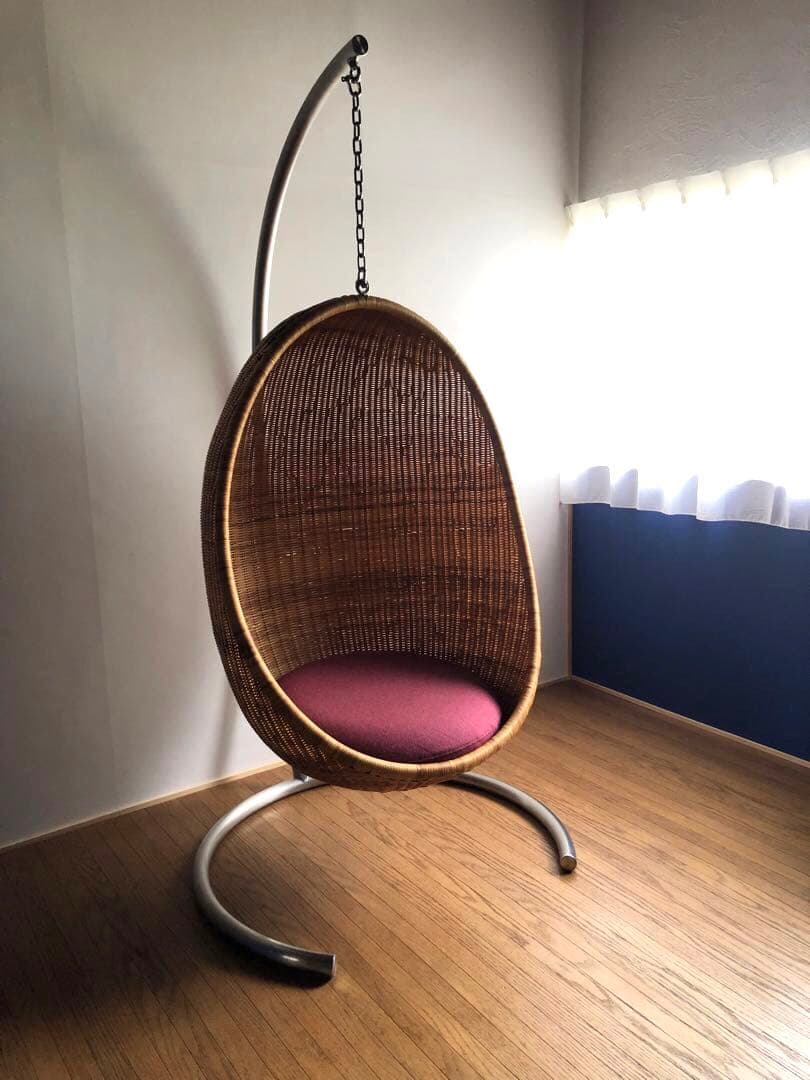 名作 ヤマカワラタン製 ナナディッツェル ハンギングエッグチェア 北欧 デザイン
