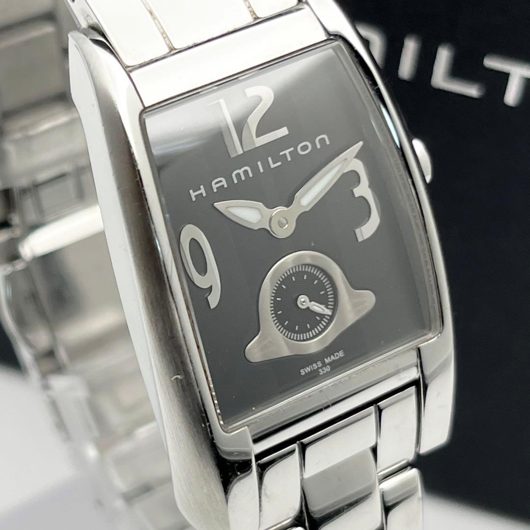 【稼働品】ハミルトン　スモセコ　 クォーツ 腕時計 H334110 新品電池