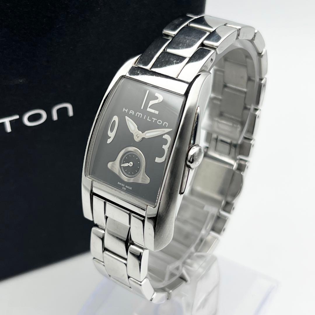 【稼働品】ハミルトン　スモセコ　 クォーツ 腕時計 H334110 新品電池