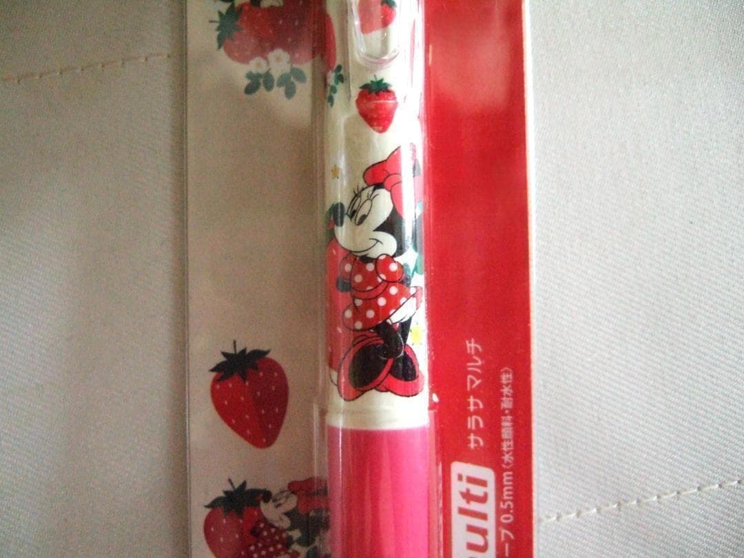 新品レア　ミニーマウス　イチゴ　サラサマルチ4+1　ディズニーストア　多機能ペン