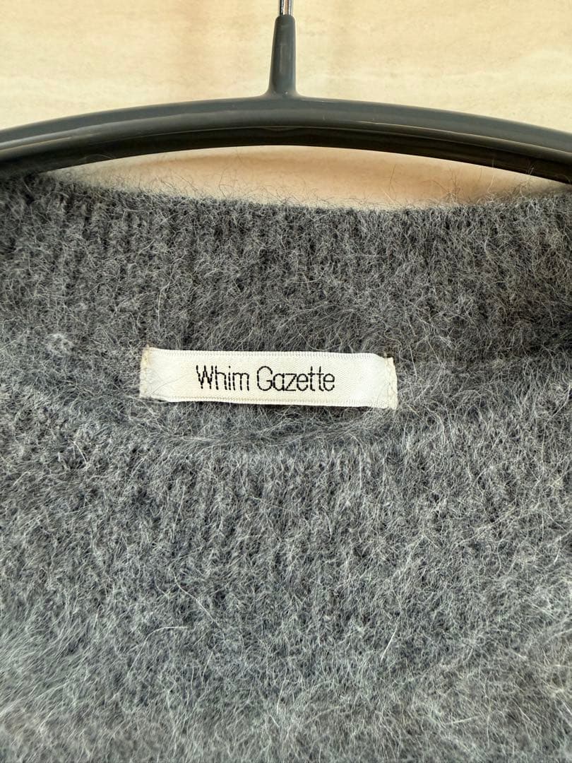 【美品】Whim Gazetteファークルーネックプルオーバー　グレー