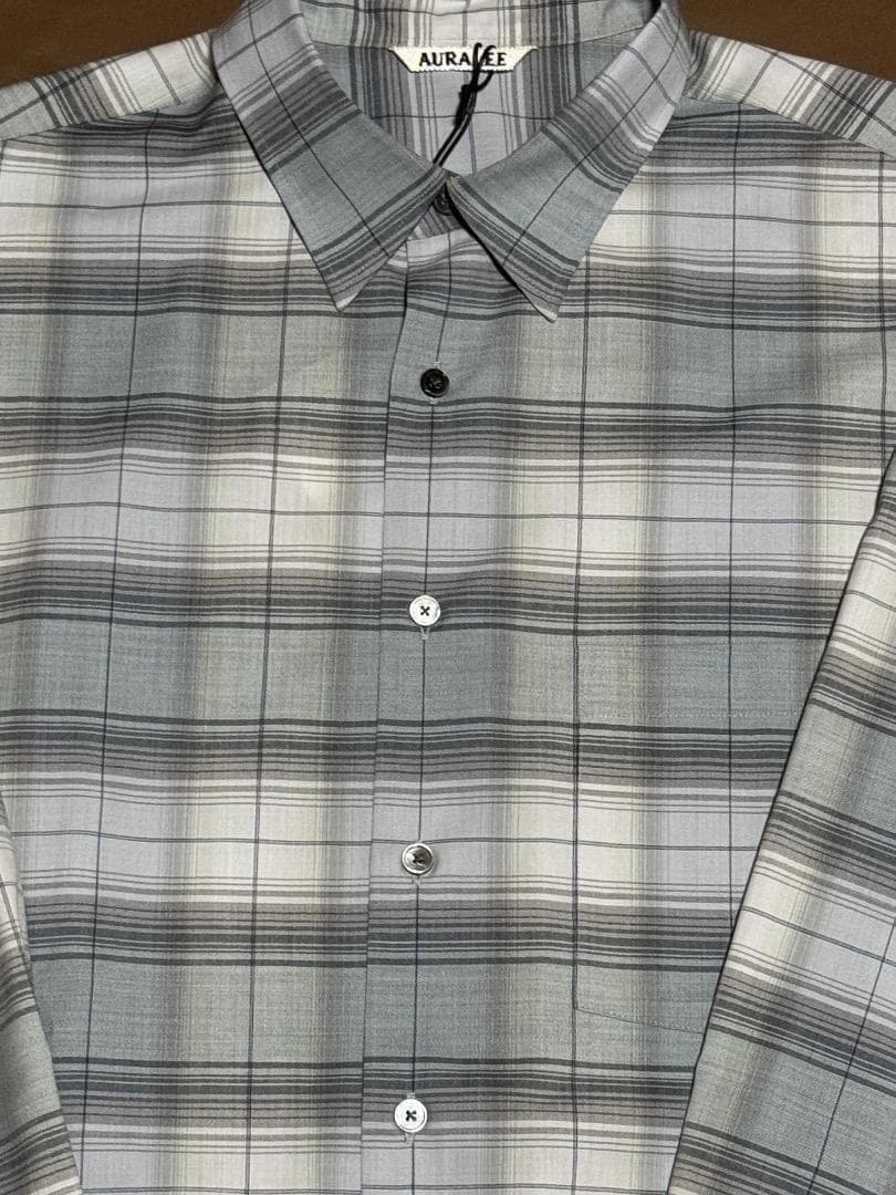 トップス AURALEE SUPER LIGHT WOOL CHECK SHIRT 5