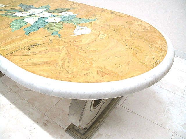 イタリア製 大理石トップセンターテーブル　W130cm リビングテーブル