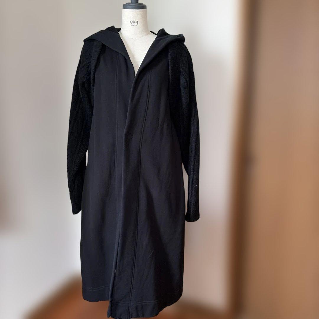 y's ワイズ　ニットドッキングロングフーディ 黒 2