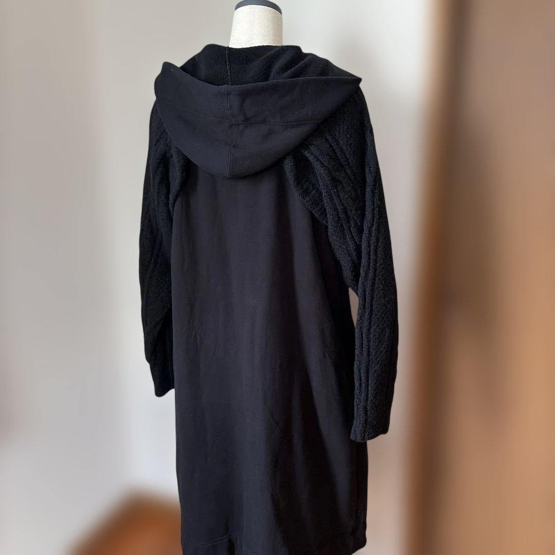 y's ワイズ　ニットドッキングロングフーディ 黒 2