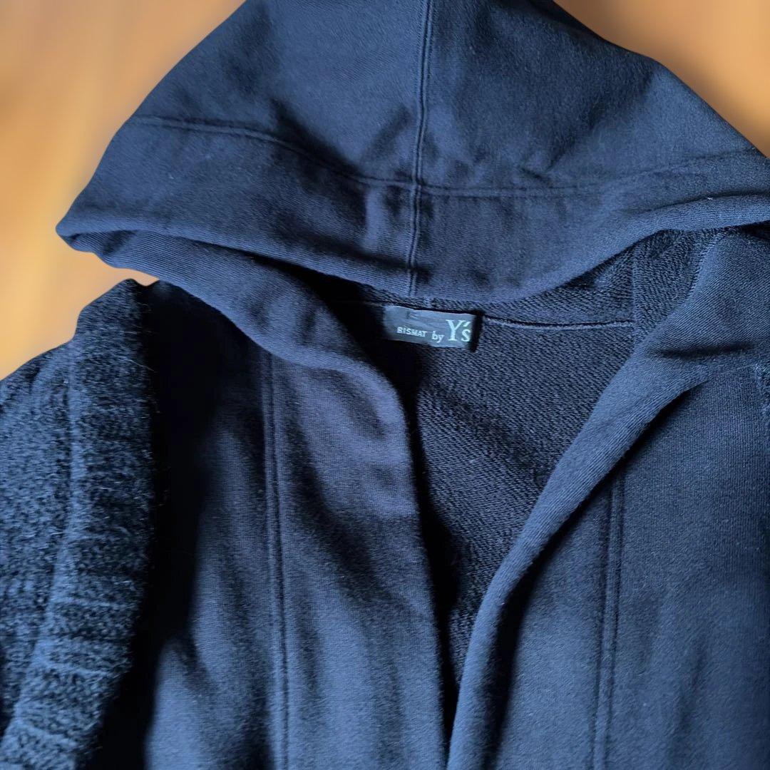 y's ワイズ　ニットドッキングロングフーディ 黒 2