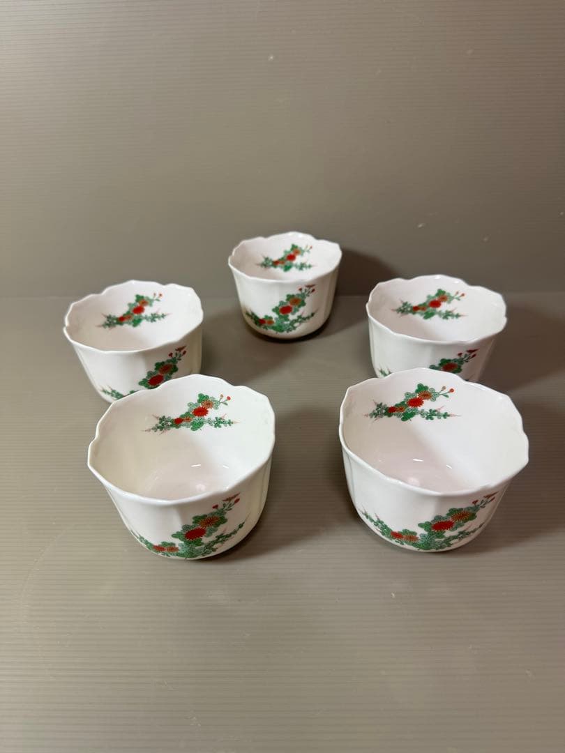 2728 香蘭社　菊　輪花　小鉢　5客　未使用