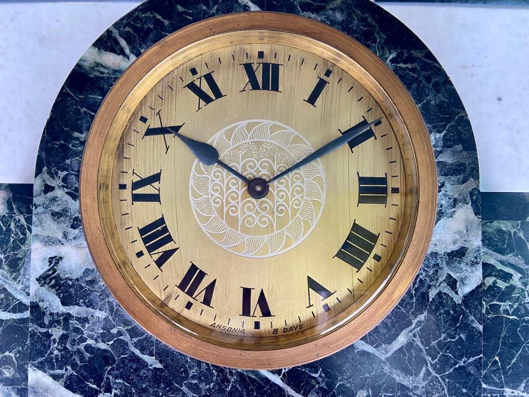 アンティーク大理石置時計 ANSONIA 置き物、装飾品