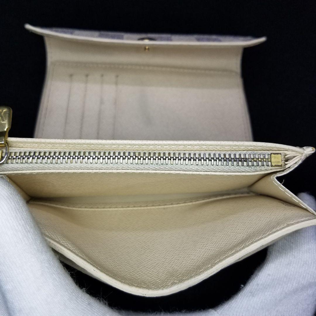 専用ルイヴィトン アズール ポルトフォイユ アレクサンドラ 三つ折り財布 ダミエ