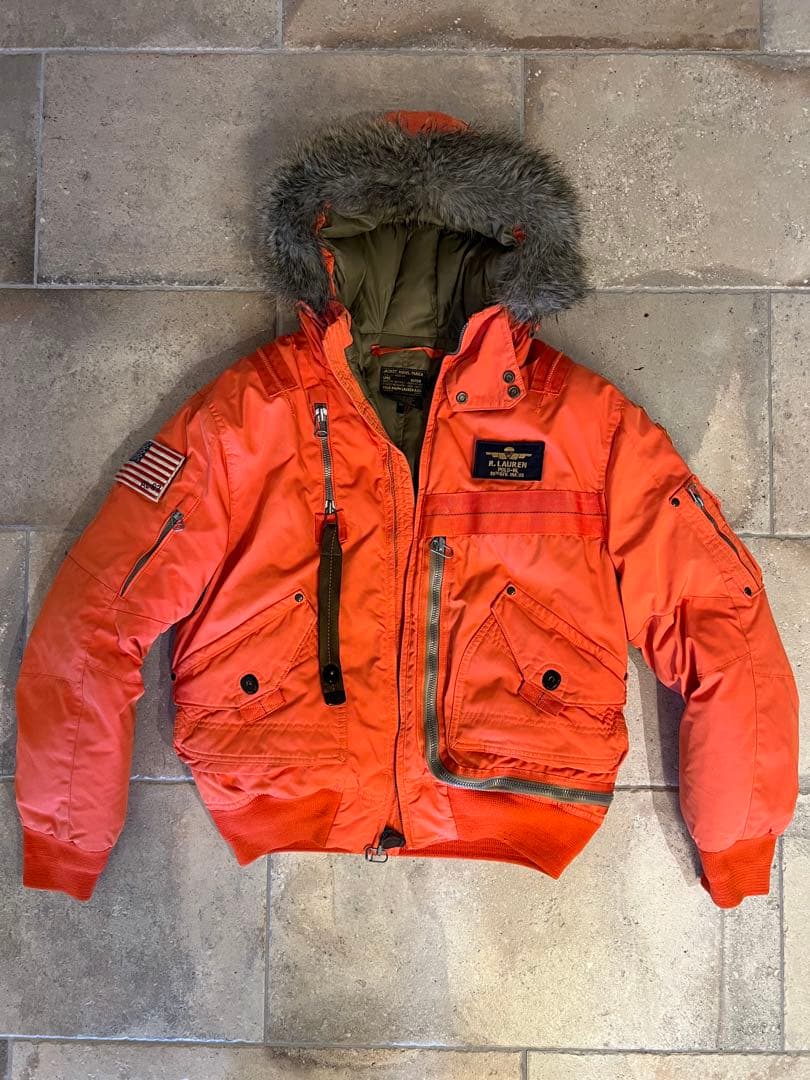 名作　超希少　POLO ラルフローレン　N2B ミリタリーフライトダウン　星条旗