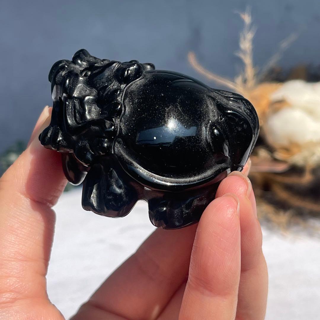 ブラックオブシディアン 龍亀 ロングイ