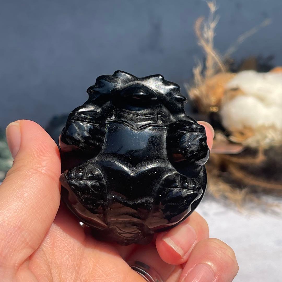 ブラックオブシディアン 龍亀 ロングイ