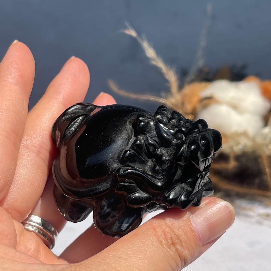 ブラックオブシディアン 龍亀 ロングイ