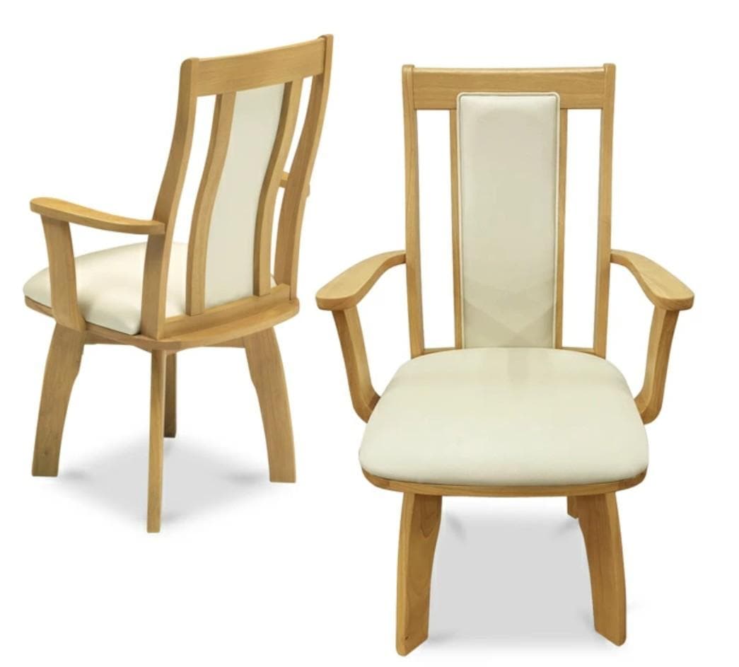 MBR DC HOK　6脚　回転式ダイニングチェア　肘付　アーム　ナチュラル