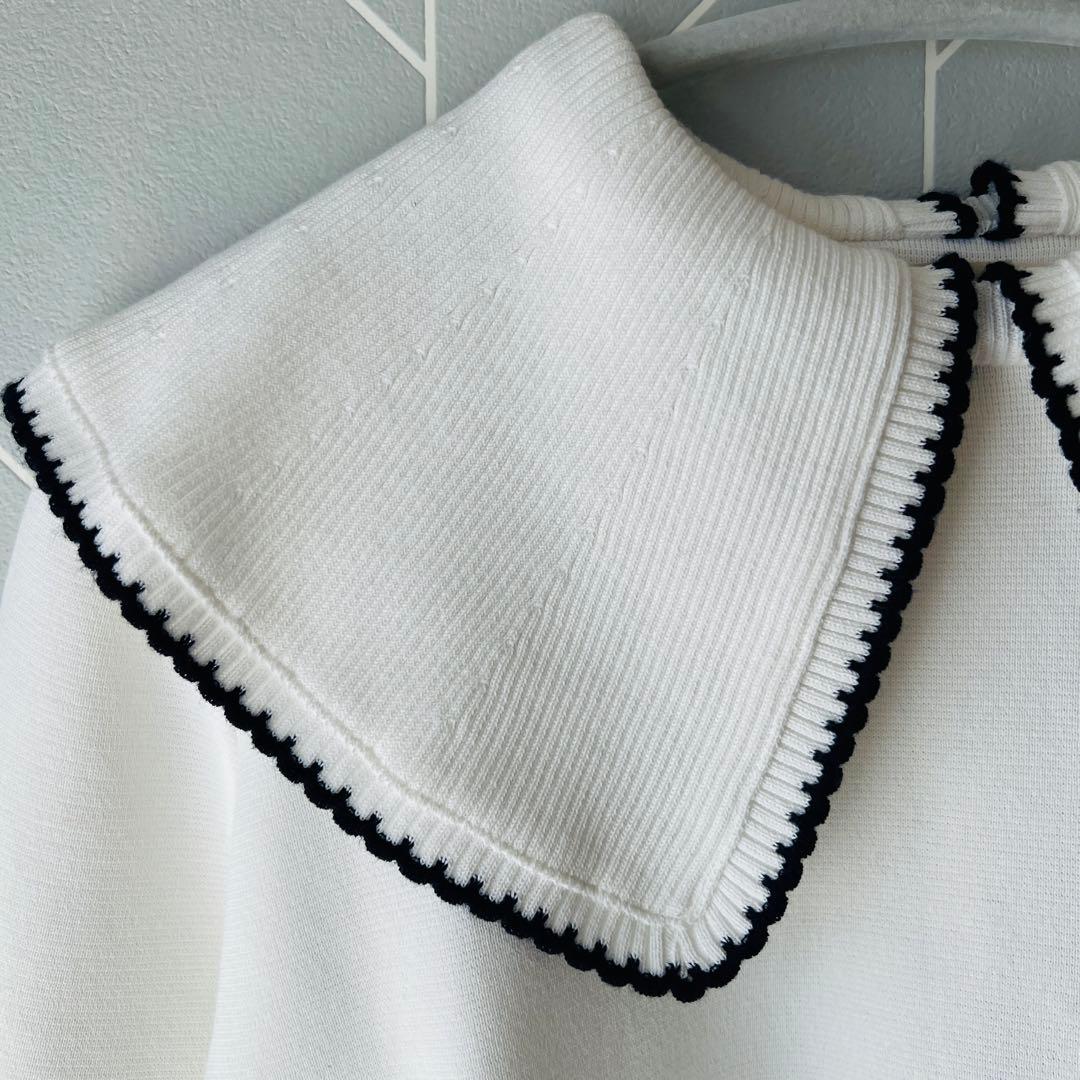 coo-ちゃん様　yori コットン刺繍カラーニット ホワイト