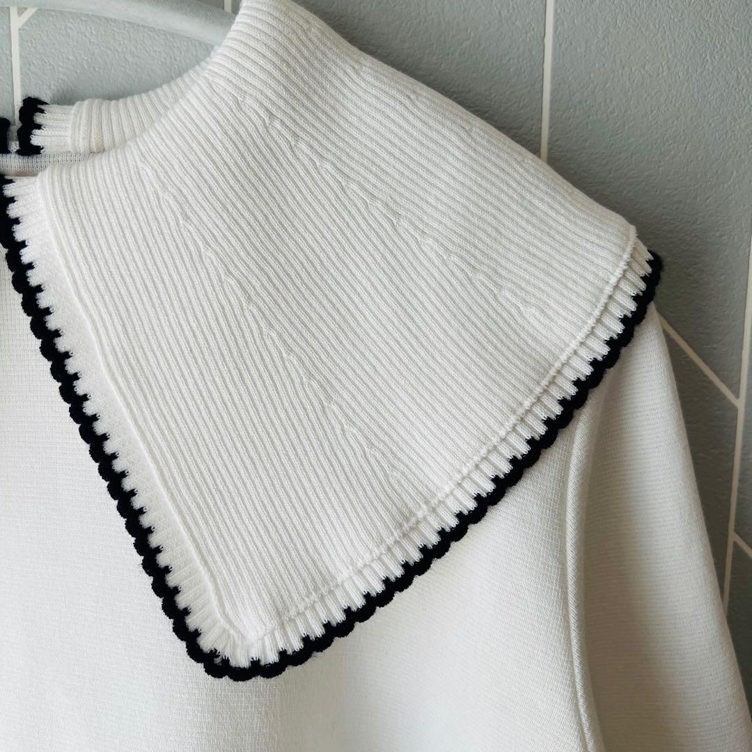 coo-ちゃん様　yori コットン刺繍カラーニット ホワイト