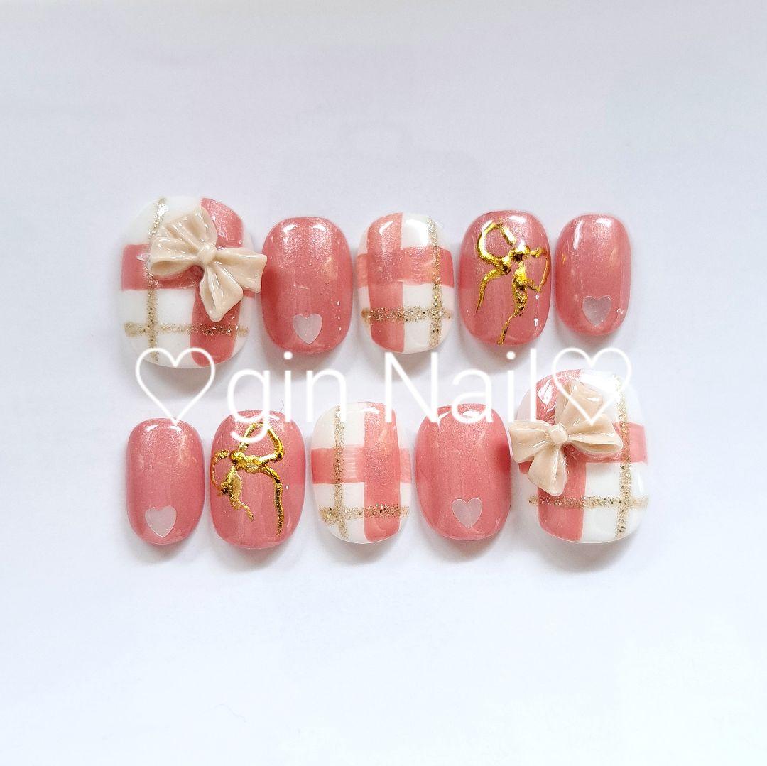 冬物セール❤️あめとSHOP❤️　ネイルチップ　チークネイル　ワンホン
