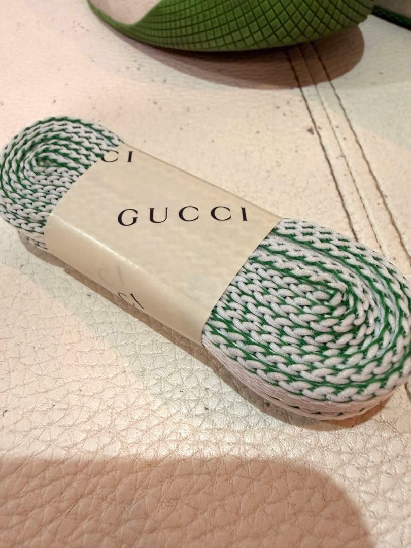 格安本物 GUCCI グッチ メンズ スニーカー 白グリーン
