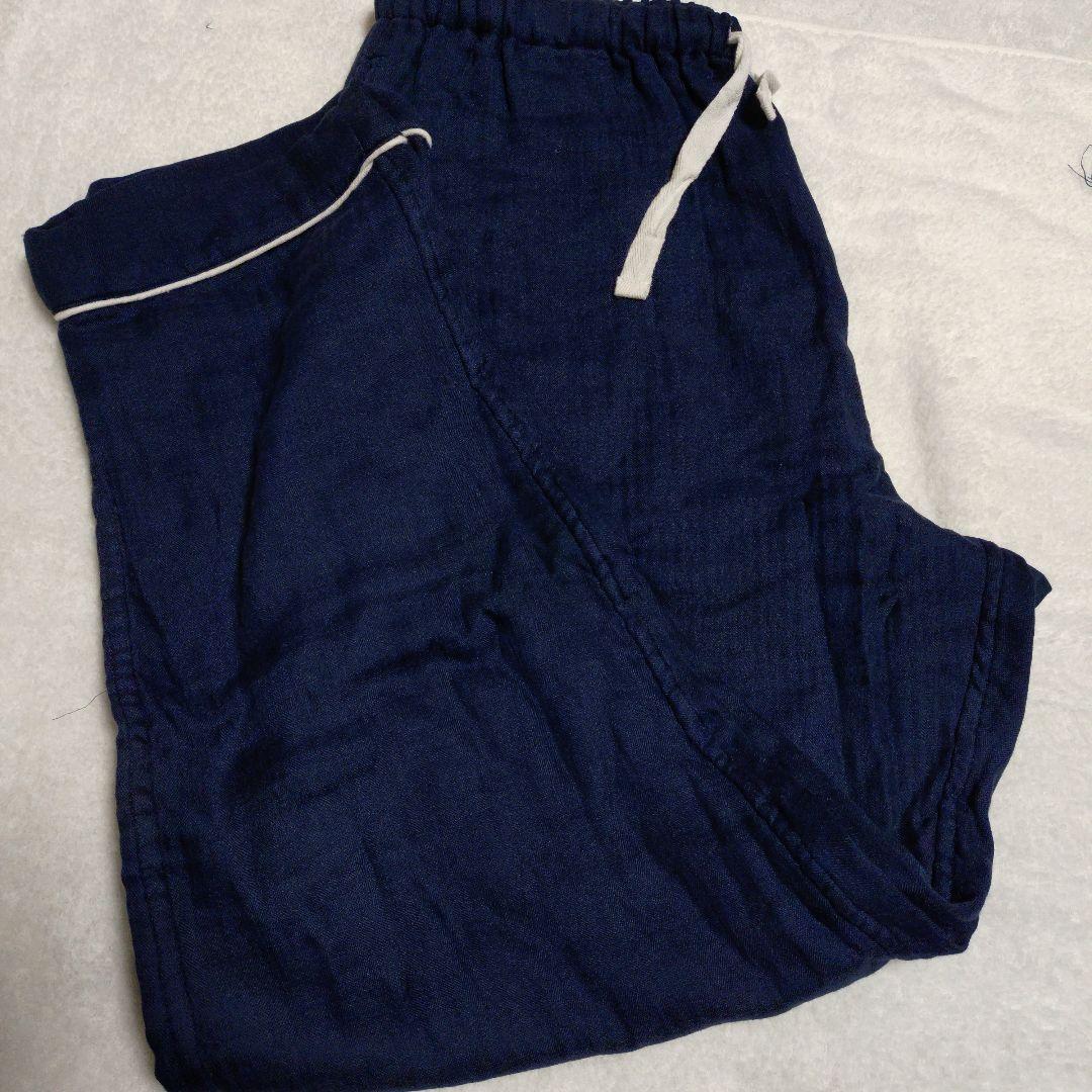 UCHINO マシュマロガーゼ　　　　ネイビー パイピング付き パジャマ