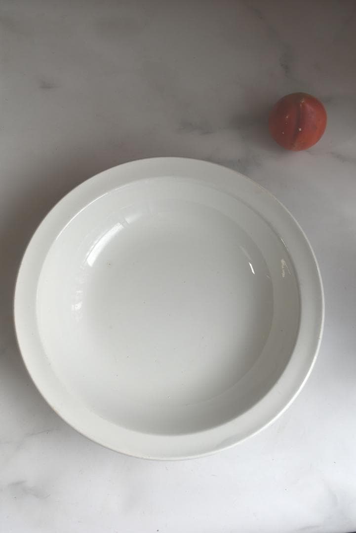 美品クレイユモントロー　白釉サラディエ（31㎝）フランスアンティーク