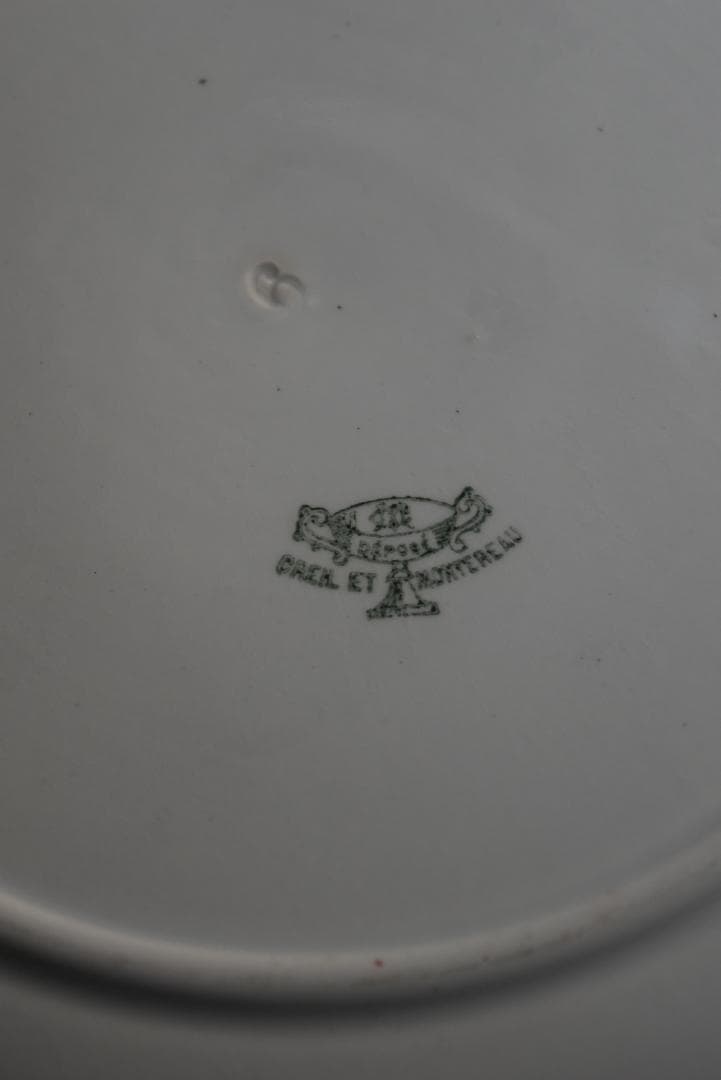 美品クレイユモントロー　白釉サラディエ（31㎝）フランスアンティーク