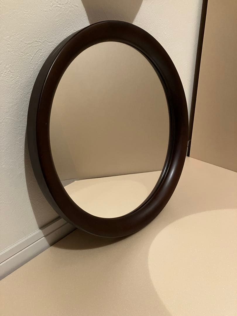 秋田木工【柳宗理】古代色 曲木鏡 壁掛け 木製　ウォールミラー