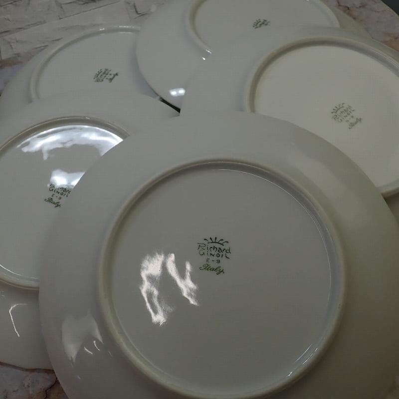 RU-6198 ベッキオホワイト　リチャードジノリ 19.5㎝　プレート 5枚